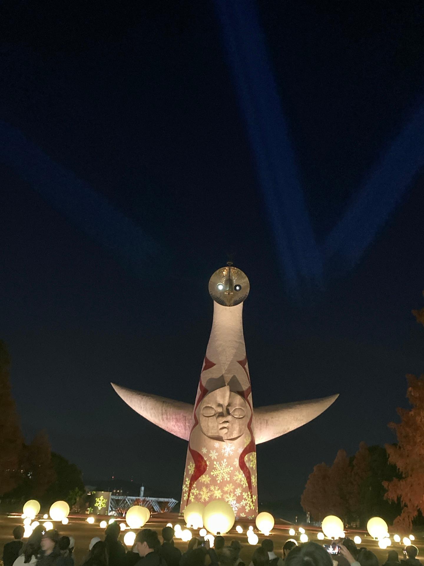 万博記念公園に来ました。イルミネーションやっていました。