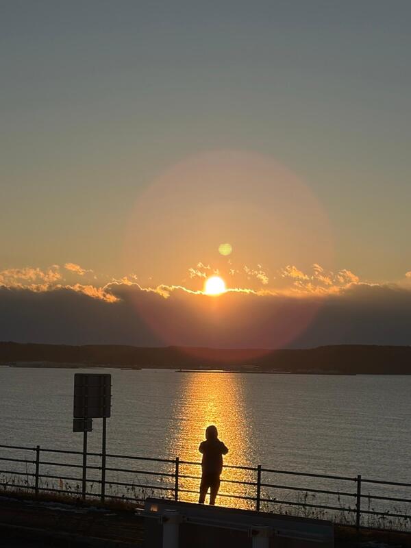 雲が少しあったので、定刻より少し遅めにお目見えしました〜