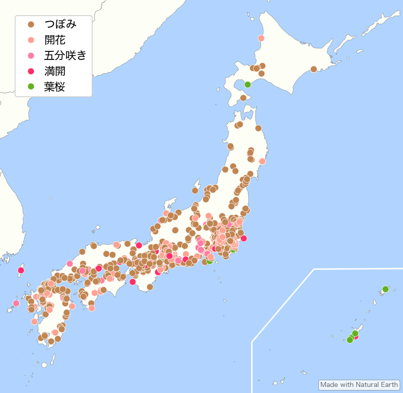 桜のプロットマップ