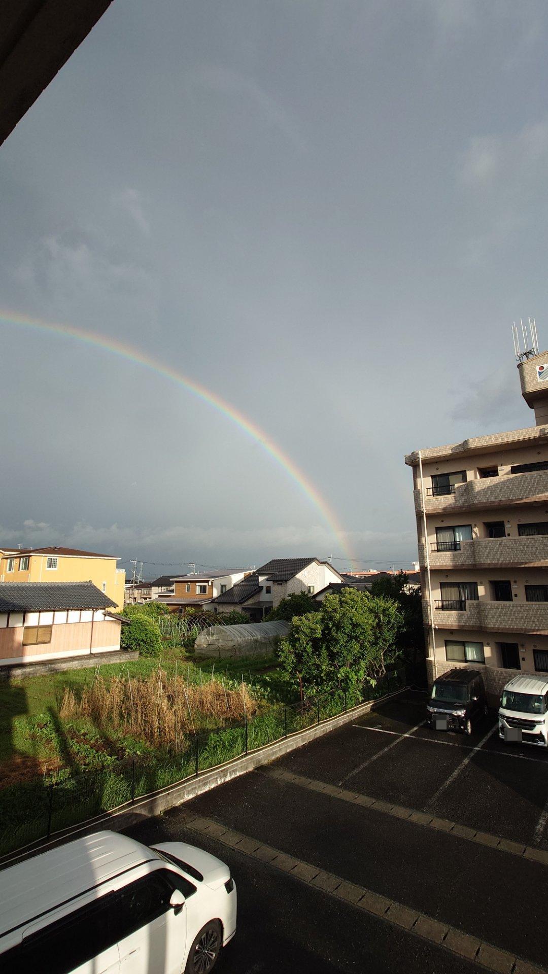 台風一過？ダブルレインボー🌈