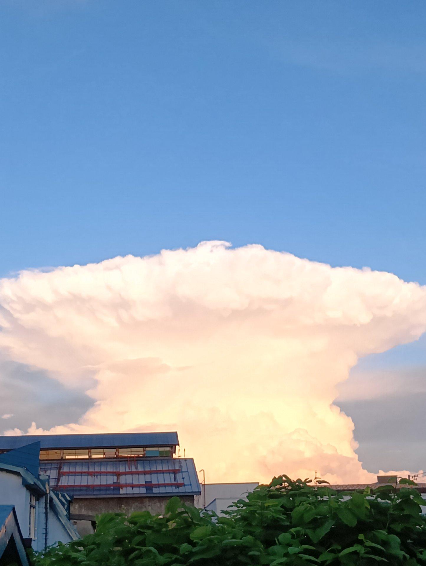 あれは、かなとこ雲でしょうか？